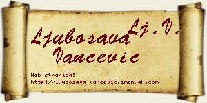 Ljubosava Vančević vizit kartica